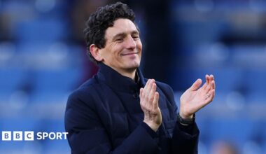 Brentford manager Keith Andrews applauds fans