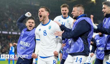 Kosovo players celebrate