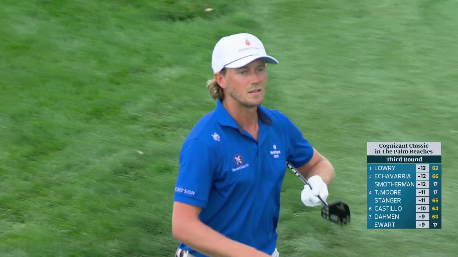 Austin Smotherman hits 225-yard approach to 16 feet, sets up birdie on No. 18 at Cognizant Classic