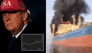 Oil prices skyrocket amid Iran crisis as tankers burn in Strait of Hormuz