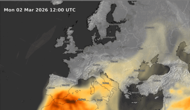 Pollution health warning issued as Sahara Desert dust plume brings red skies on warmest day of the year so far - with 'blood rain' forecast