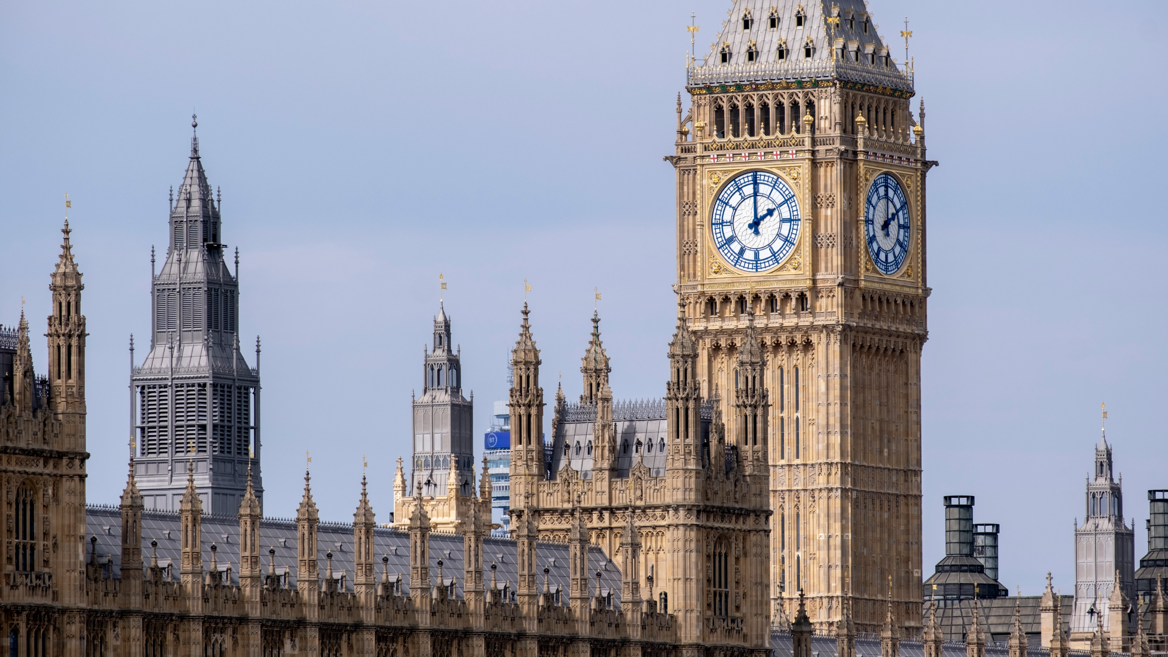 The Houses of Parliament, the Palace of Westminster and clock tower aka Big Ben