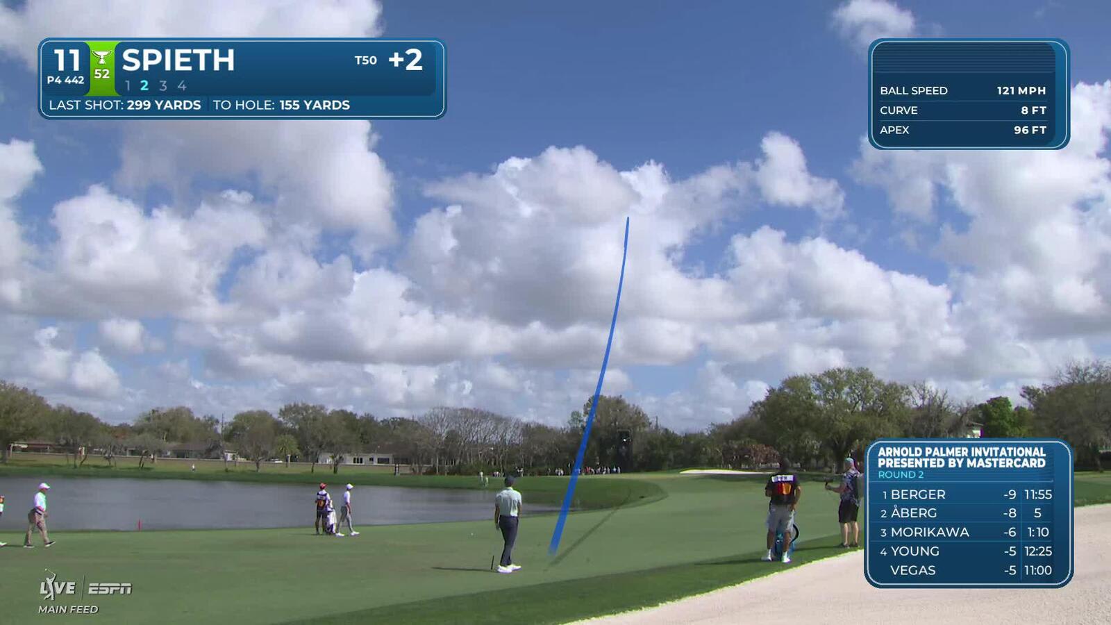 Jordan Spieth sinks 23-foot birdie putt on No. 11 at Arnold Palmer