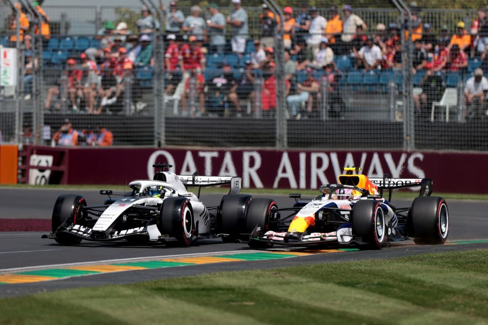 Sergio Perez got his elbows out against old nemesis Liam Lawson as Cadillac saw the chequered flag with one car.