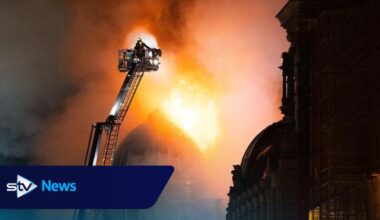 Firefighters tackle huge blaze near Glasgow Central Station