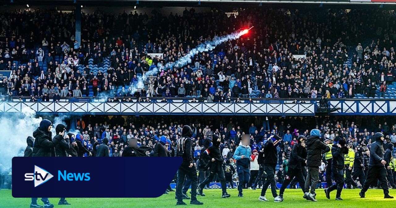 Arrests made as fans clash on Ibrox pitch after Celtic knock Rangers out of cup