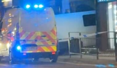 Horror as van ploughs into shop front in Stockport with area taped off