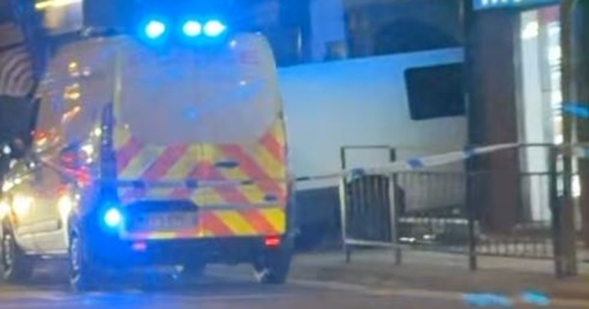 Horror as van ploughs into shop front in Stockport with area taped off