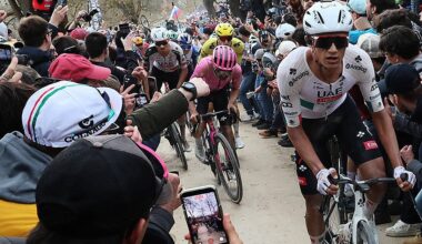 Ben Healy shunted off bike by spectator at Strade | Video