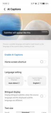 AI Captions - Vivo V70 review