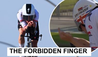 Ethan Hayter middle finger Tirreno Adriatico