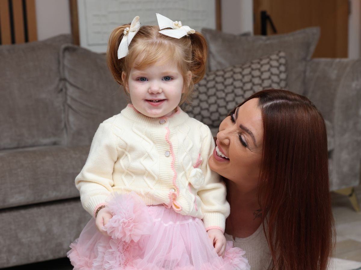 Kayleigh Finlay and her daughter Haisleigh - 2 - who was 40 minutes from death after NHS staff sent her home from A&E at the Queen Elizabeth Hospital in Gateshead. She had a form of meningitis - meningococcal sepsis.