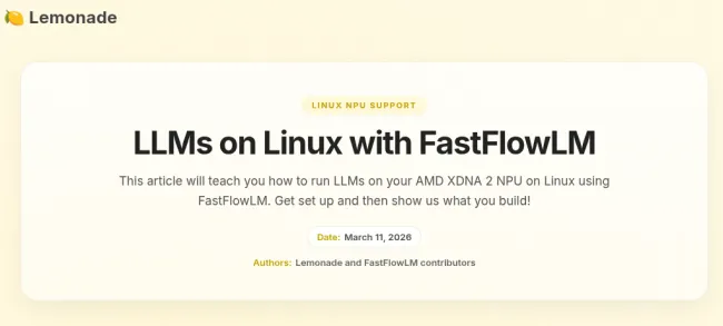 Lemonade on Linux with Ryzen AI NPUs