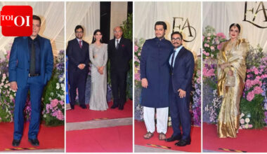 Salman Khan, Aamir Khan, Rekha attend Sooraj Barjatya’s daughter Eesha’s grand wedding reception in Mumbai | Hindi Movie News