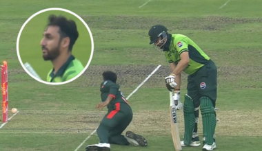 Pakistan’s Salman Ali Agha was run out in bizarre circumstances after he bent over to return the ball to the bowler without first reaching his crease, during the second Bangladesh ODI.
