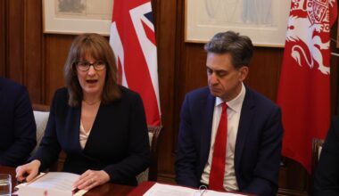 Chancellor of the Exchequer Rachel Reeves and energy secretary Ed Miliband at Friday's meeting. Pic: PA