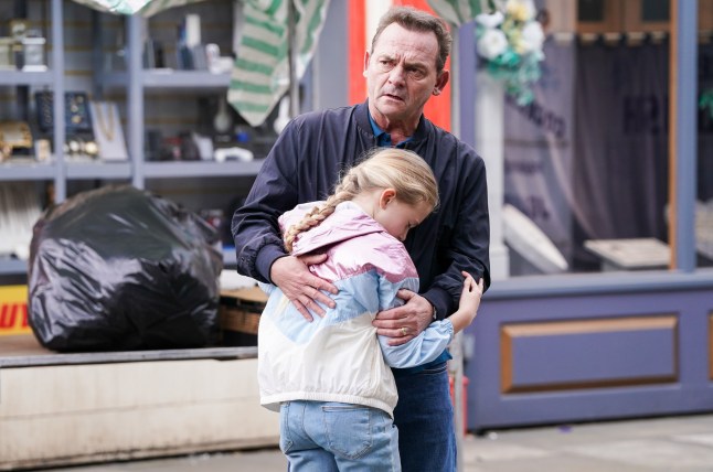 Lexi hugs Billy in the Square in EastEnders