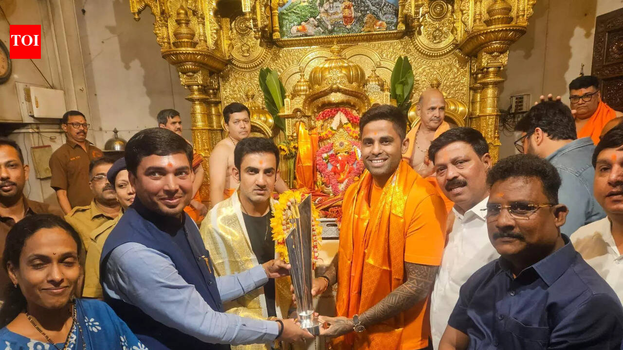 After Kirti Azad’s criticism, Suryakumar Yadav, Gautam Gambhir visit temple with T20 World Cup again - Watch | Cricket News