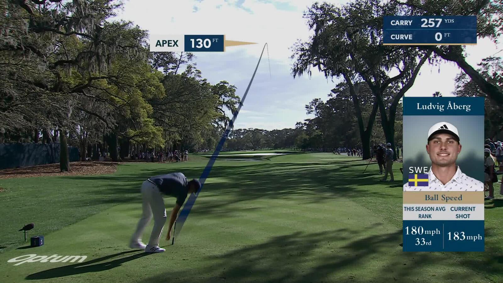 Ludvig Åberg reaches the 564-yard, par-5 11th hole in two, makes eagle at THE PLAYERS