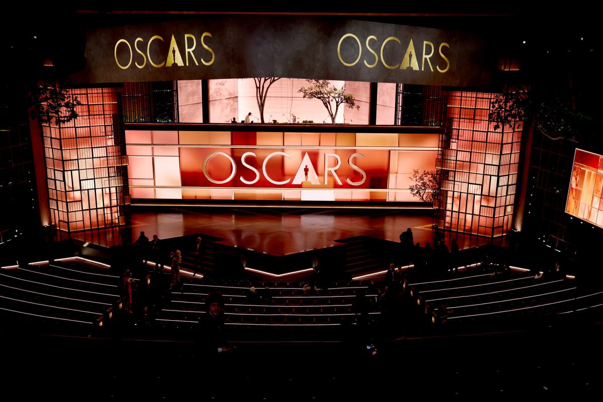 The stage before the Oscars inside the Dolby Theatre