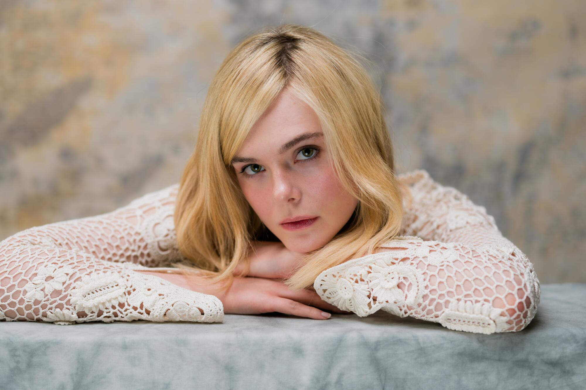 Elle Fanning poses for a portrait on Sunday, Dec. 8, 2024 in Los Angeles, CA.