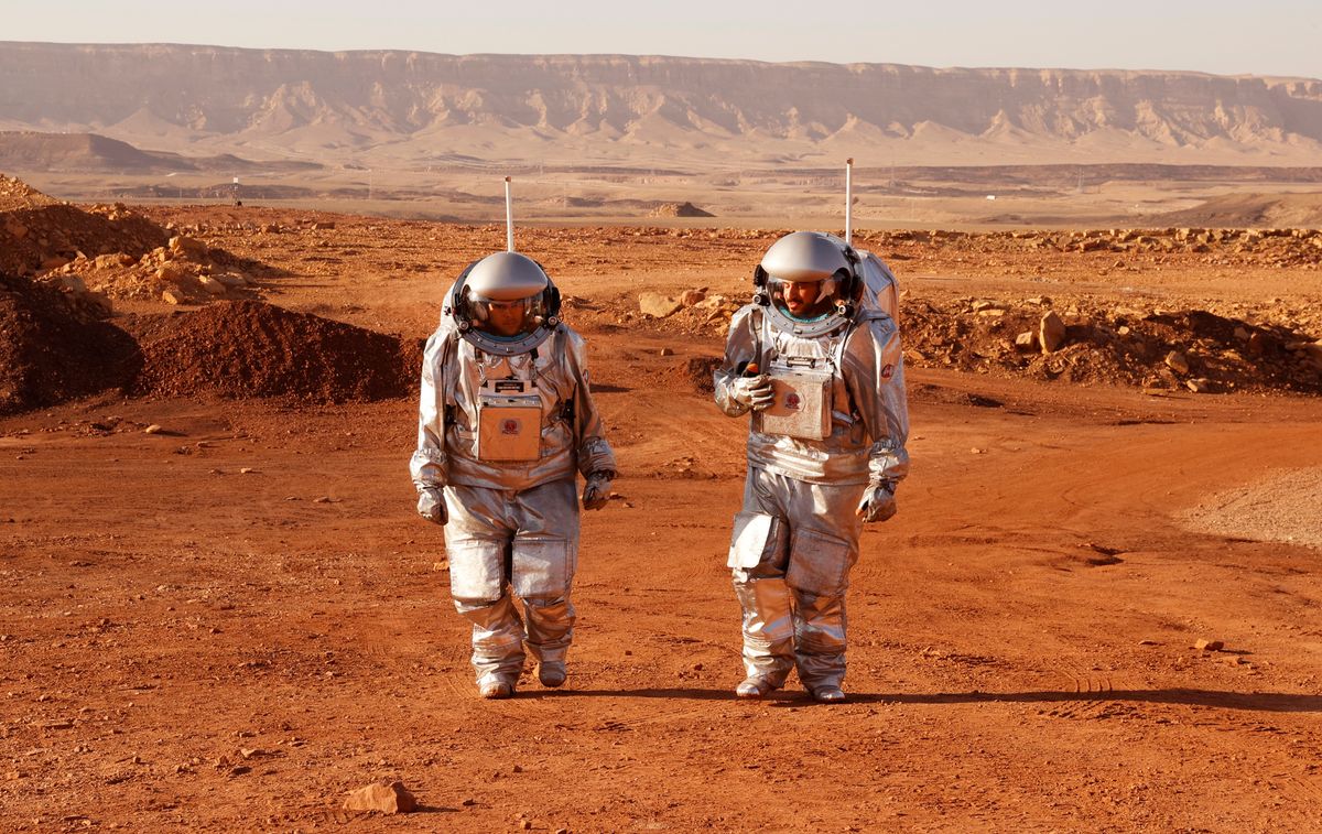 Astronauts on a mock Mars training mission