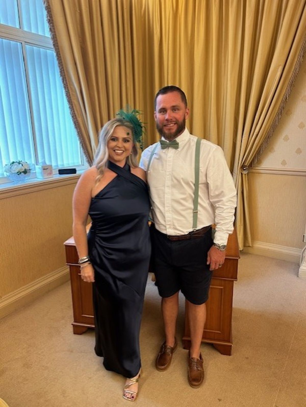 A man and a woman smiling