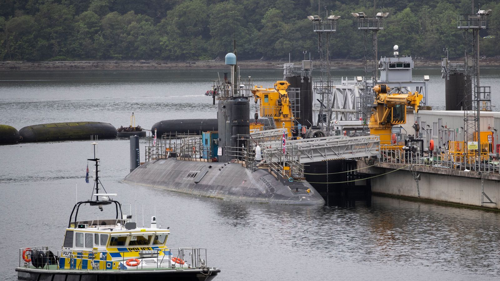 One of the Vanguard Class Ship nuclear submarines in the dock at HM Naval Base Clyde in 2019. File pic: PA