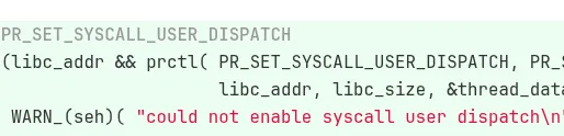 Wine prctl syscall user dispatch