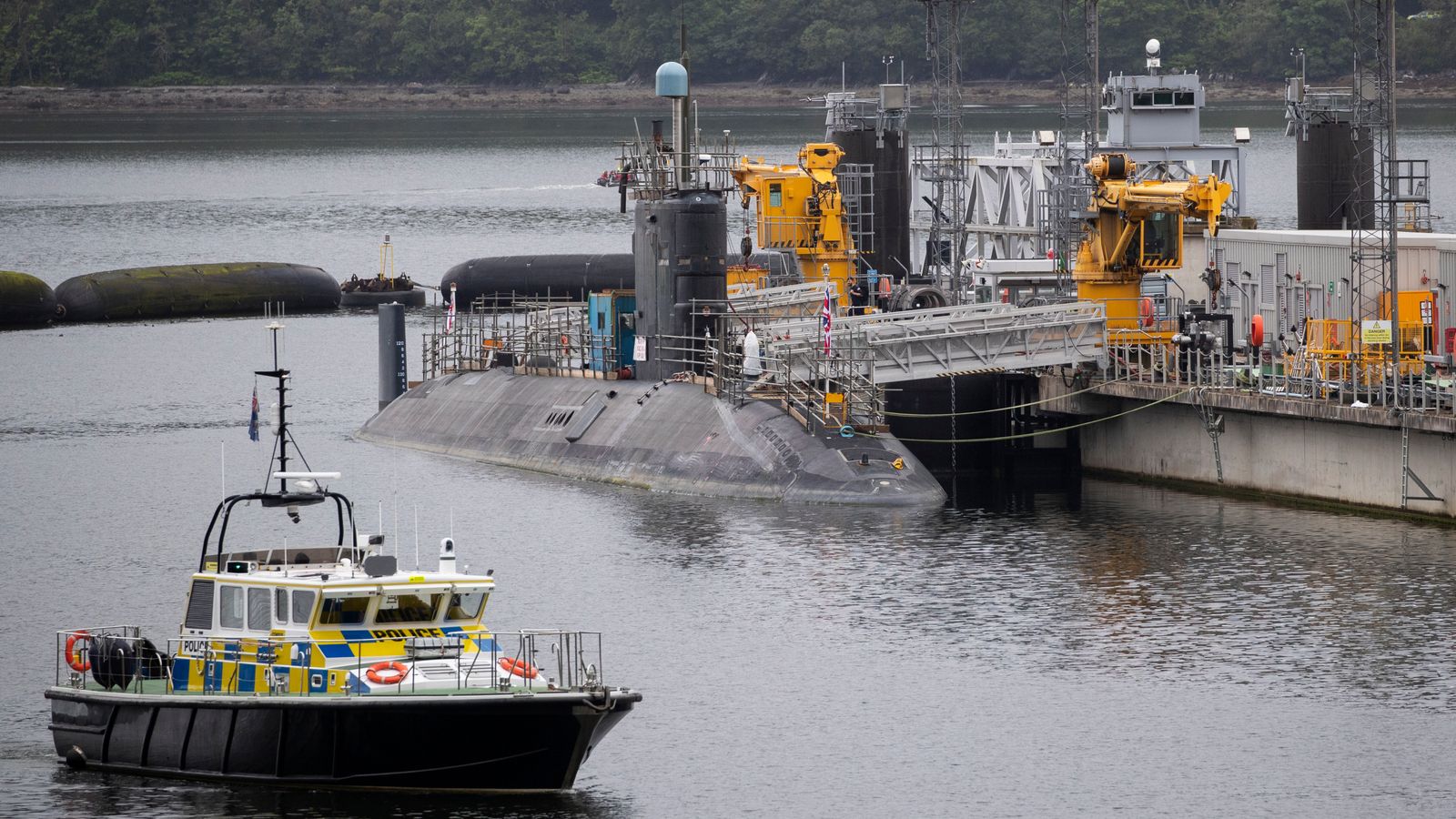 A Vanguard Class submarine at HM Naval Base Clyde in 2019. Pic: PA