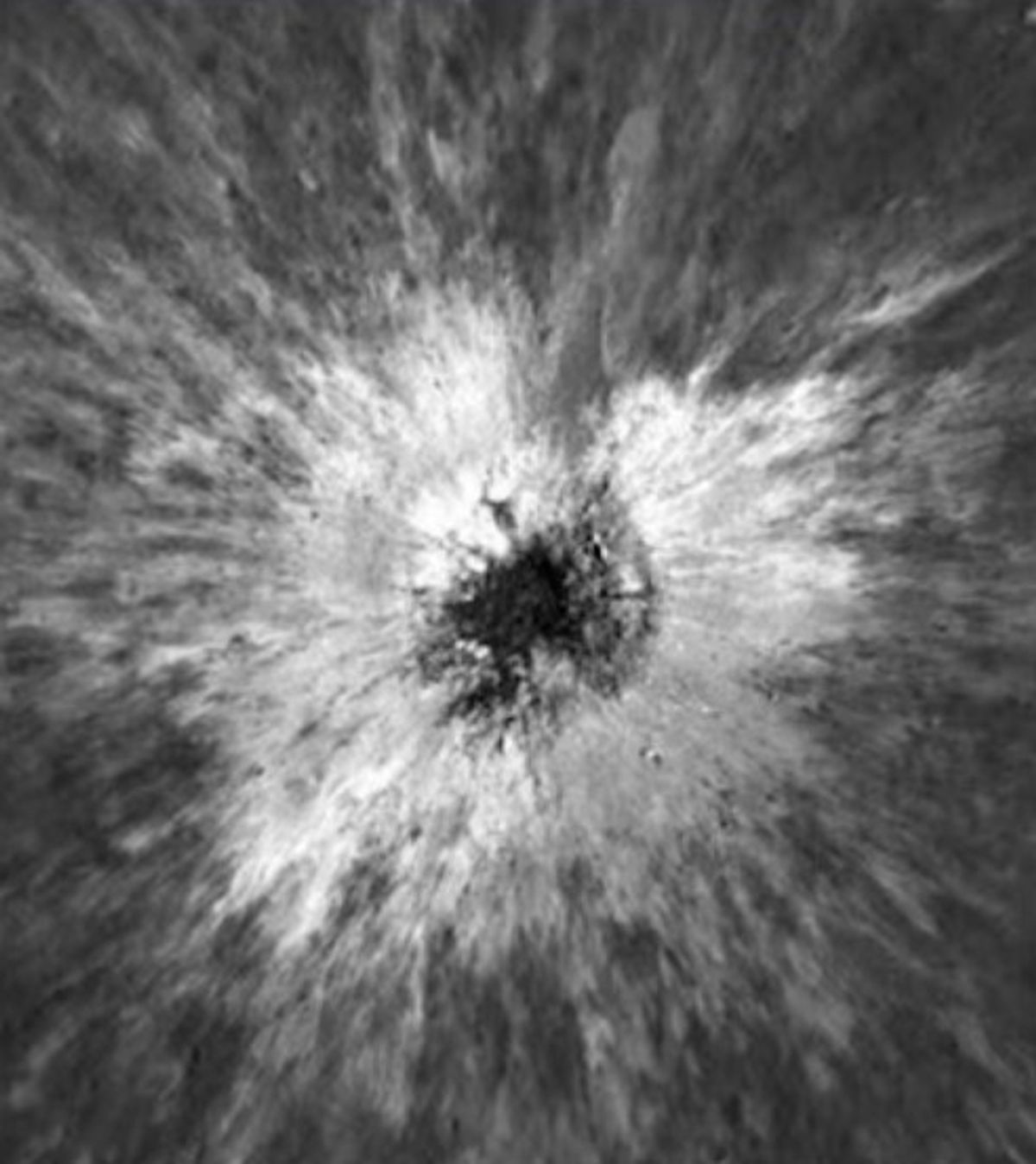 An image of the crater on the moon captured by Nasa
