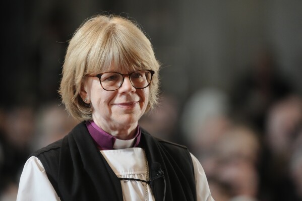 The Confirmation of Election ceremony legally confirming Dame Sarah Mullally as the new Archbishop of Canterbury, at St Paul's Cathedral, central London, Wednesday Jan. 28, 2026. (Jeff Moore/Pool via AP)