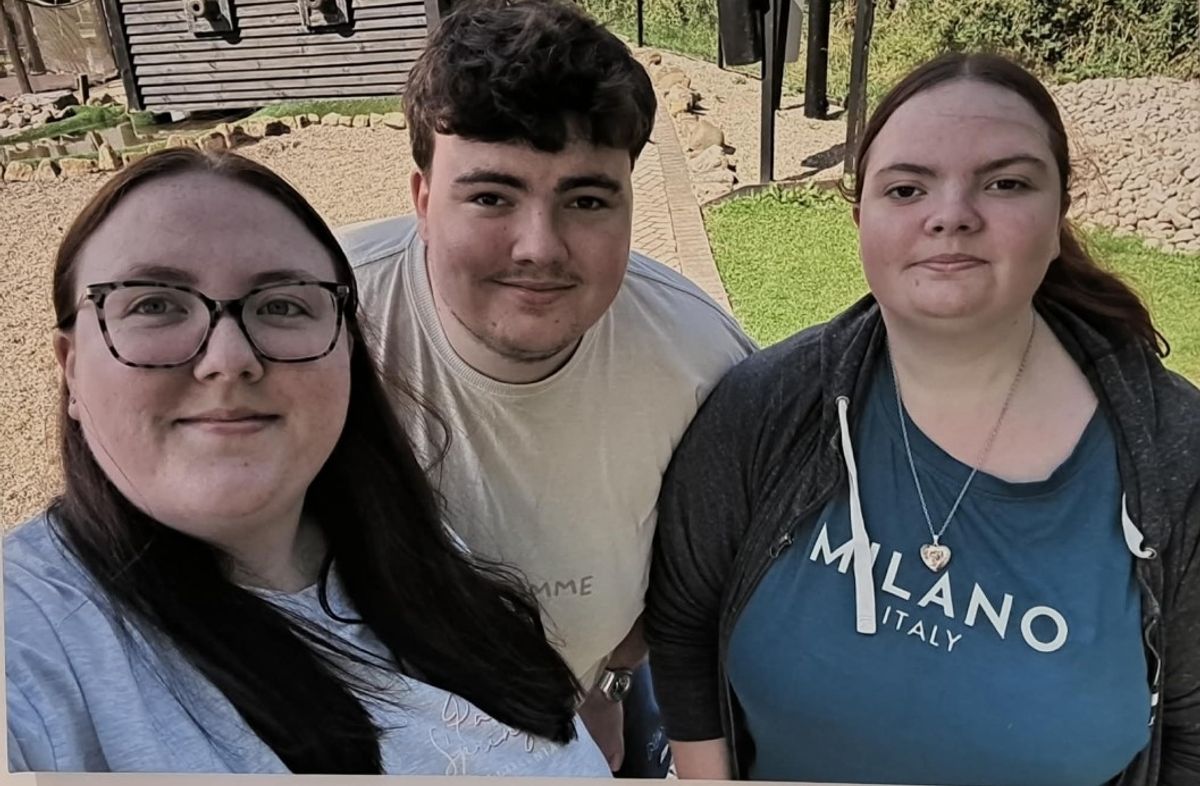 Jack with his sisters Ellie (left) and Libby (right)