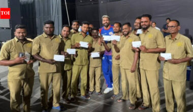 Hardik Pandya wins hearts with promise kept, rewards Wankhede groundstaff | Cricket News
