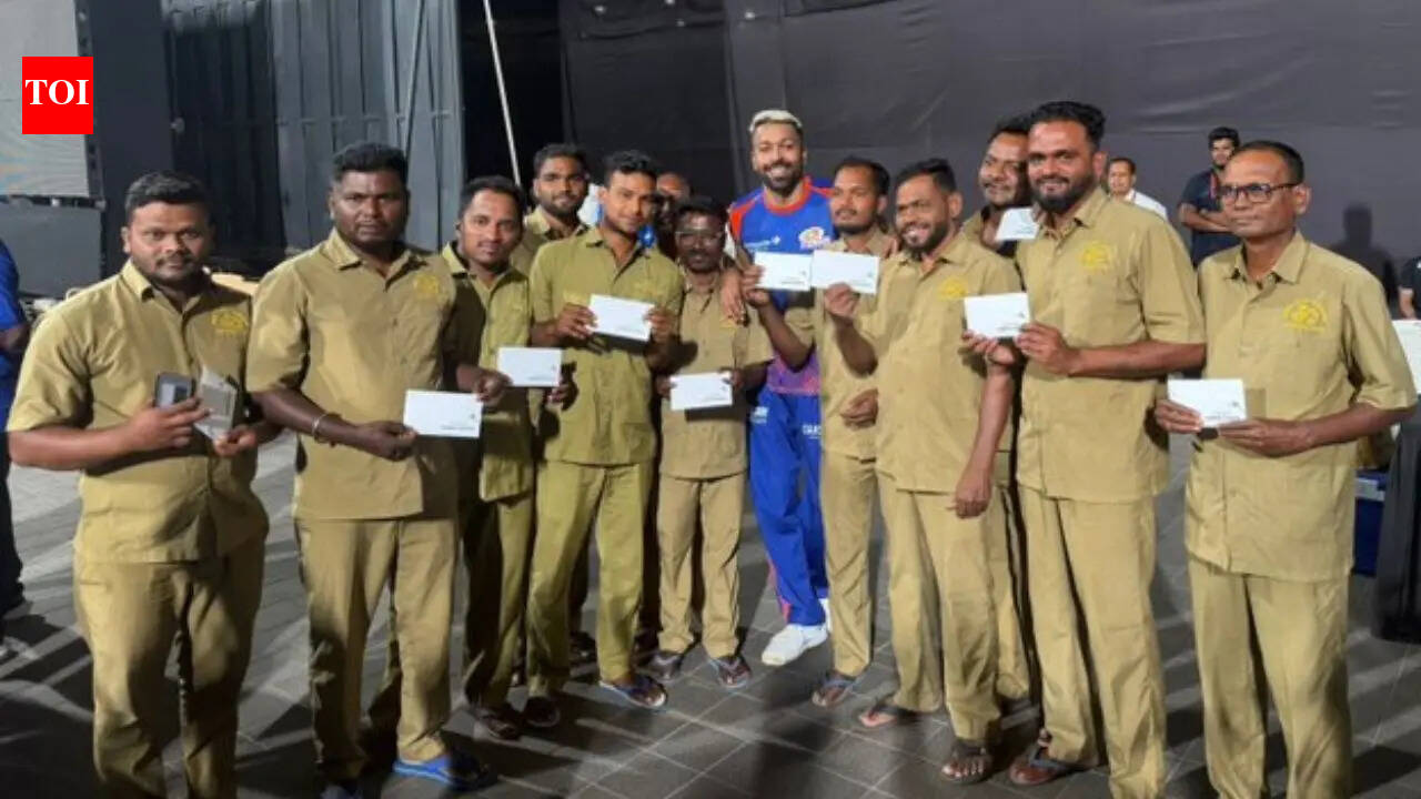 Hardik Pandya wins hearts with promise kept, rewards Wankhede groundstaff | Cricket News