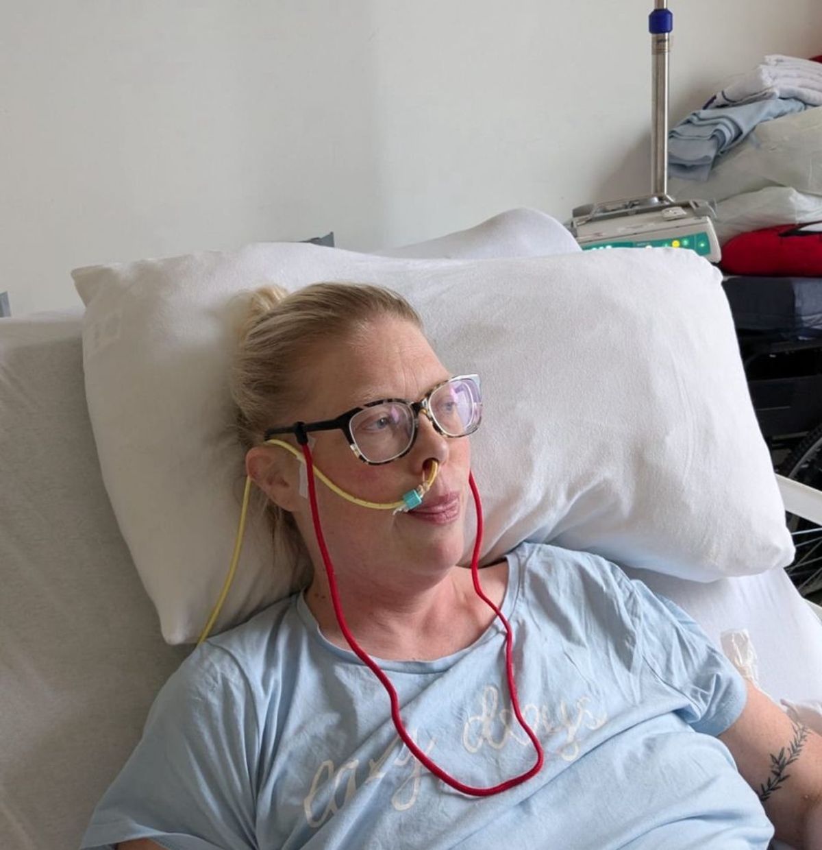 Ali in hospital bed