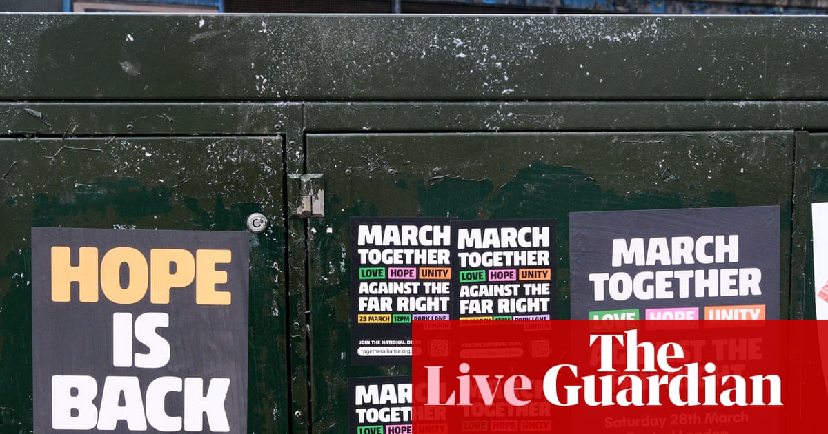 Large crowds expected at London march against the far right – live | London