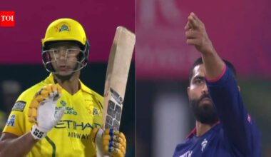 From teammate to rival: Ravindra Jadeja gives 'gun' send-off to Shivam Dube after dismissal - Watch | Cricket News