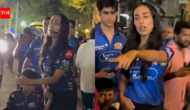 'Agastya, are you ok?' Hardik Pandya's girlfriend Mahieka Sharma snaps at photographers after Mumbai Indians win - WATCH | Cricket News