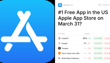 #1 Free App in the US Apple App Store on March 31? Trading Odds & Predictions