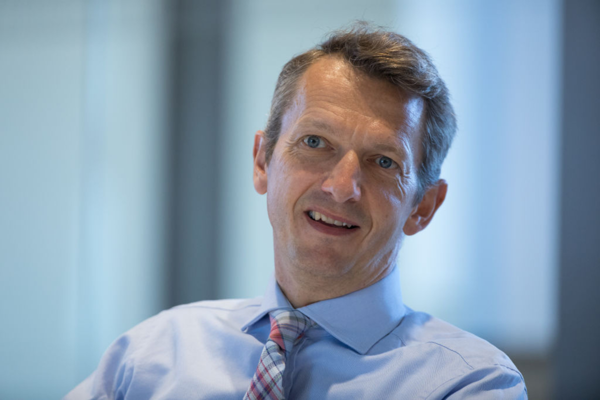 British Chambers President Andy Haldane speaking at a business conference, addressing economic growth and industry challen...
