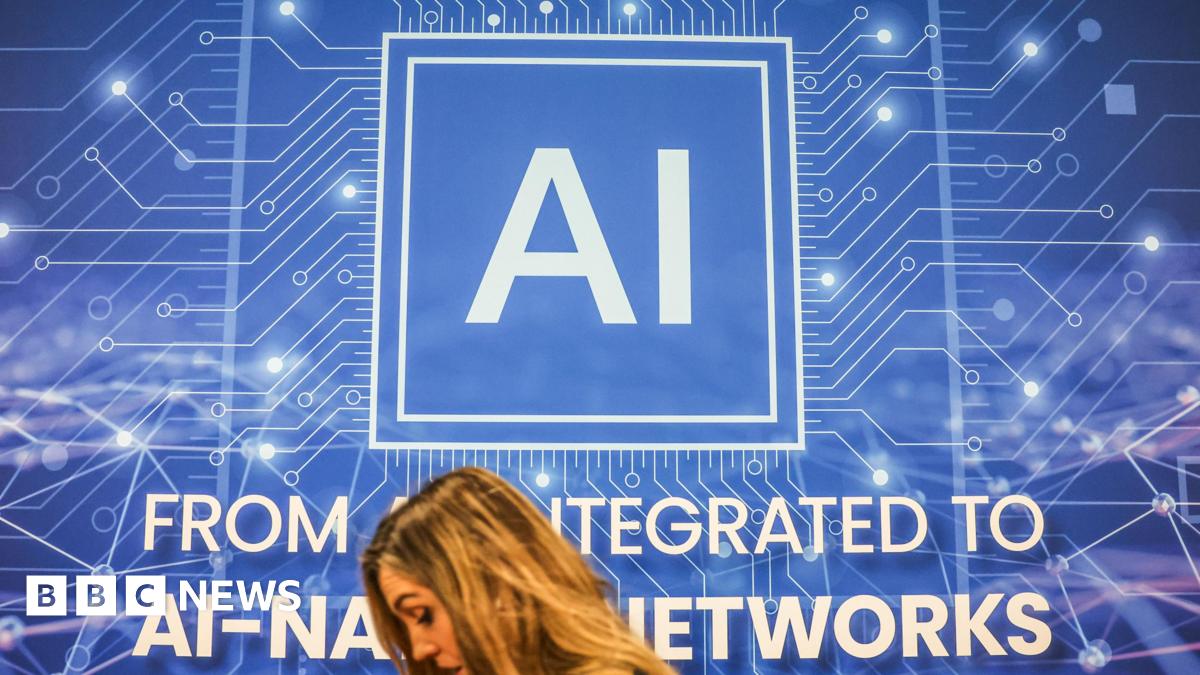 An AI banner at the Mavenir pavilion at MWC Barcelona 2026 in Barcelona, Spain, on Tuesday, March 3, 2026.