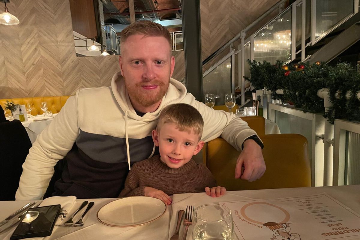 Michael, 36 and Joseph Woods, seven