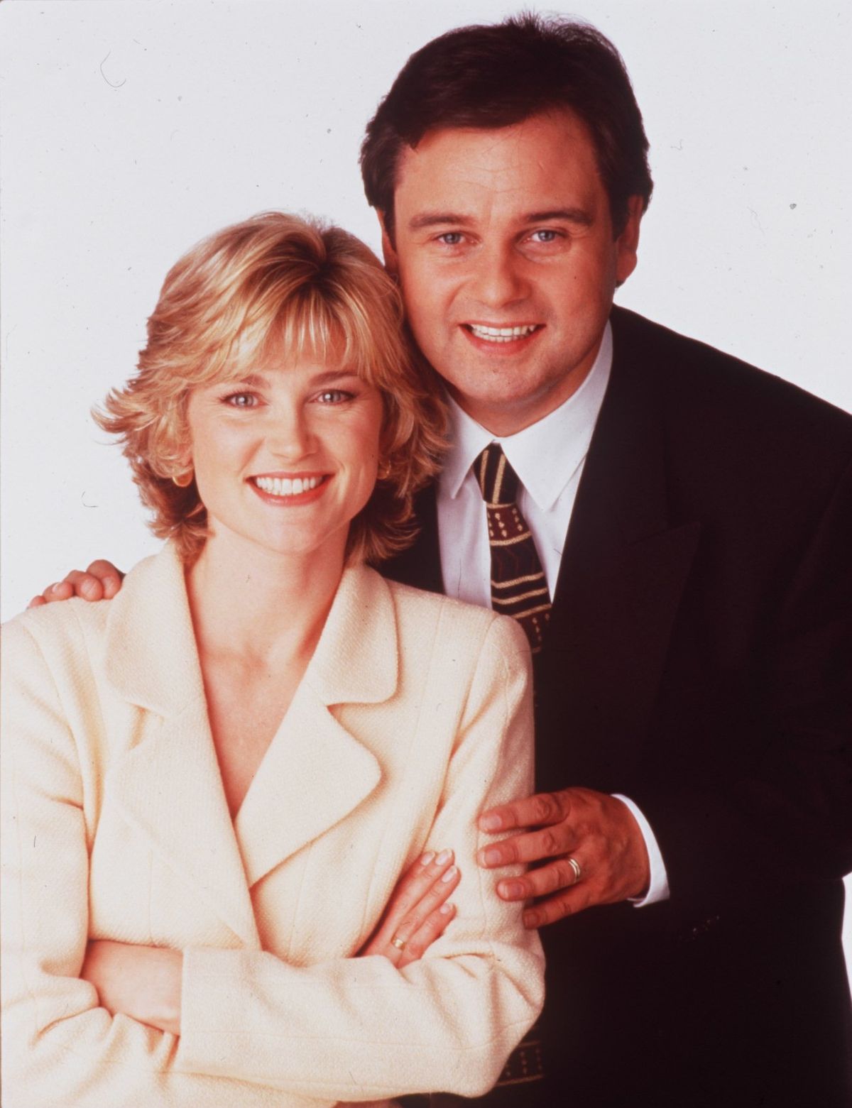 Eamonn and Anthea Turner, his co-host on the GMTV breakfast show from 1994 to 1996
