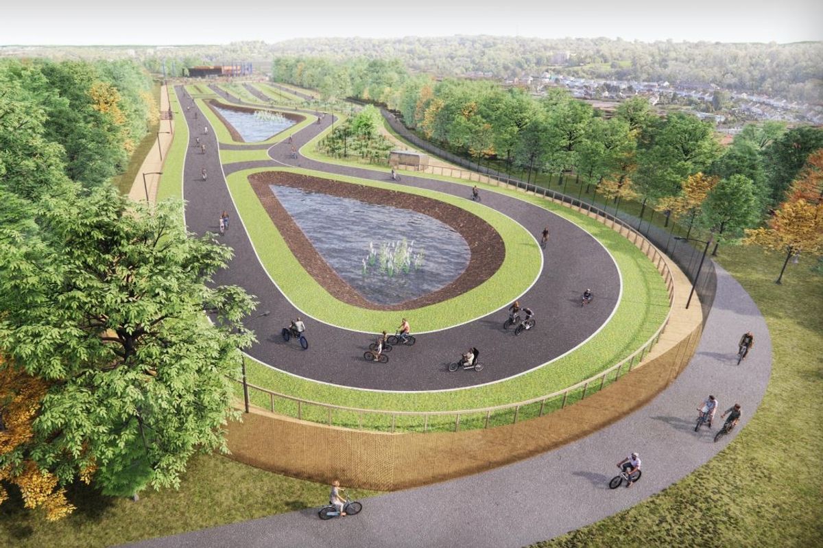 A CGI of how the Bristol Regional Cycling Hub in Lawrence Weston would look