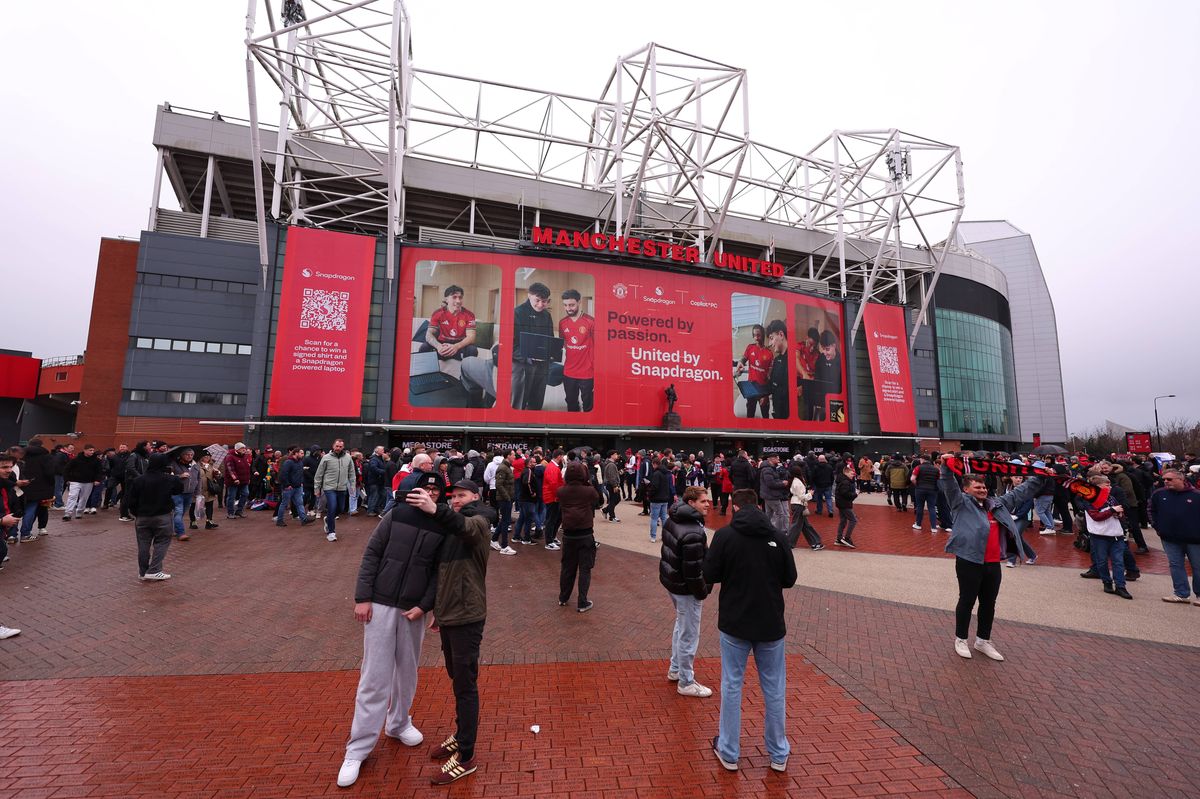 MANCHESTER, ENGLAND - MARCH 15: A general view of Old Trafford prior to the Premier League match between Manchester United and Aston Villa at Old Trafford on March 15, 2026 in Manchester, England. (Photo by Marc Atkins/Getty Images)