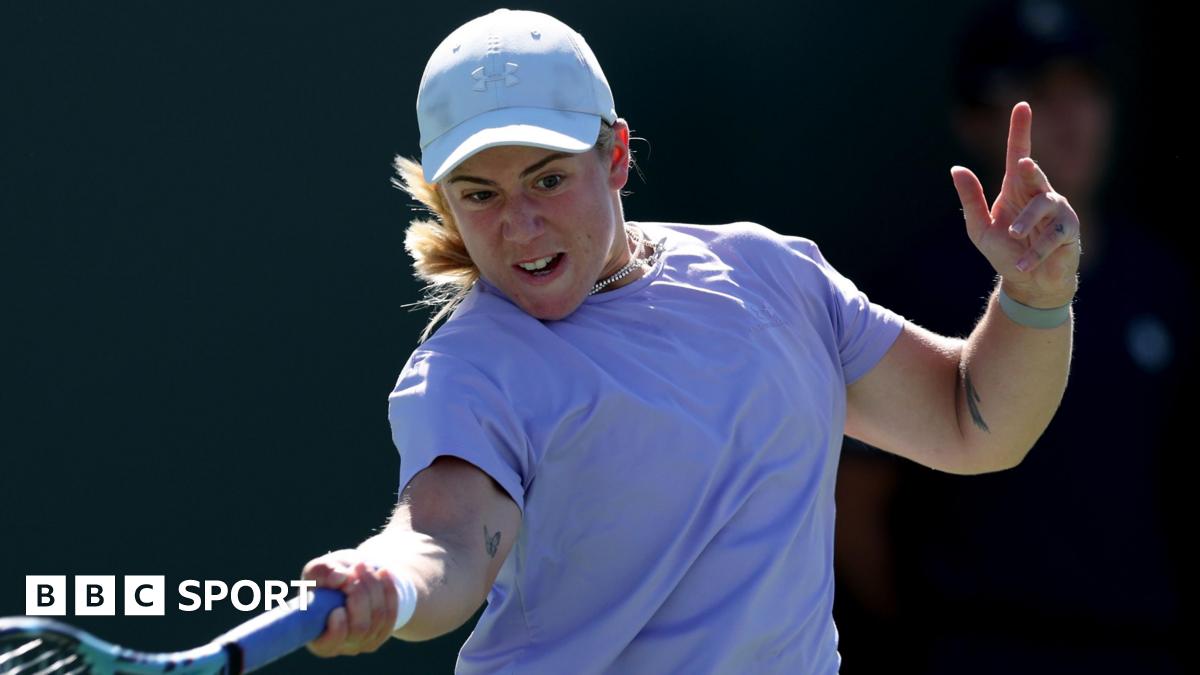 Great Britain's Sonay Kartal hits a forehand in her match against Emma Navarro at Indian Wells.
