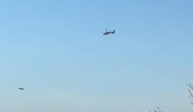 SAS Blue Thunder helicopter seen over Radcliffe and Bury