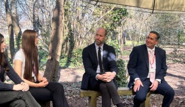 Prince William visits students at Bourne Academy school