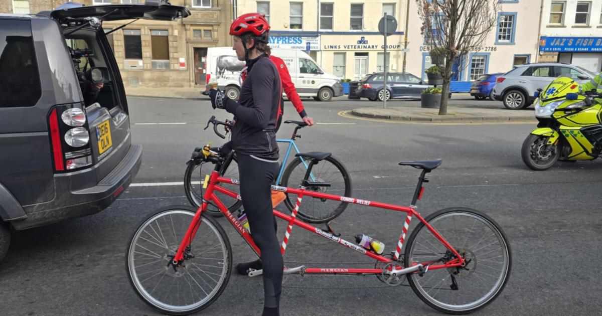 Radio 1's Greg James reaches Musselburgh on cycle challenge